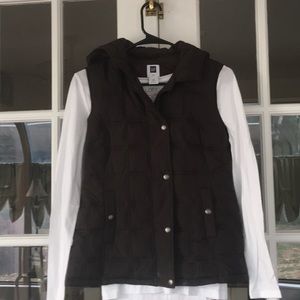 GAP brown hooded vest XS